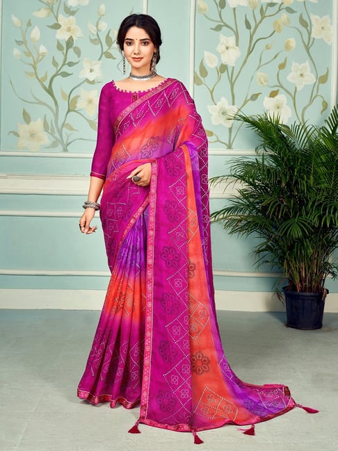 Orange and Purple Kanchipuram Saree | Purple saree, Orange saree, Saree