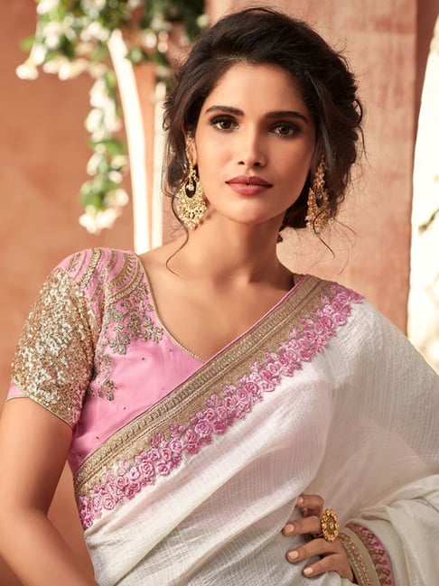 Ivory Floral Sari Set | Paulmi & Harsh – KYNAH