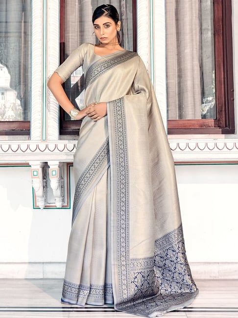 Pure Organza Silk Saree Digital Printed With Grey Coding Sequins Work With  Banglori Silk Blouse - Urban Libaas