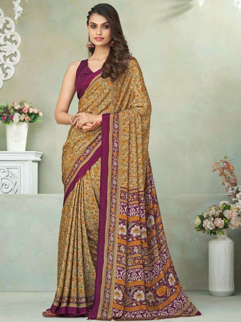 Maroon Modal Silk Ajrakh Border With Bandhni Print Handloom Sarees –  Dailybuyys