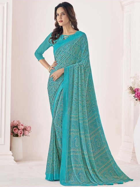 Brocket Silk Woven Saree In Rama Green Colour - SR5641208