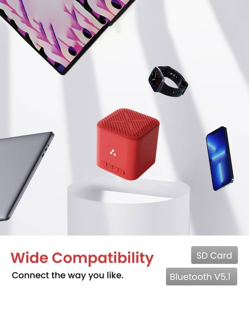Buy Ambrane Evoke Cube+ W Bluetooth Speaker (Red) Online At Best