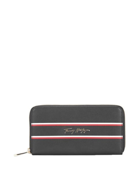 Tommy Hilfiger Greta Black Solid Zip Around Wallet for Women