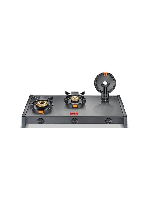 Prestige GTSB-03 Svachh Black Toughened Glass Top Gas Stove With 3 Brass Burners