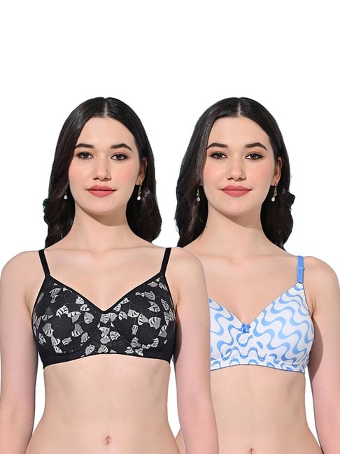 FIMS Black & Blue Printed Bras - Pack Of 2-picture-18