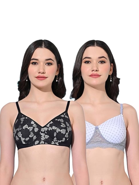 FIMS Black & Blue Printed Bras - Pack Of 2-picture-19