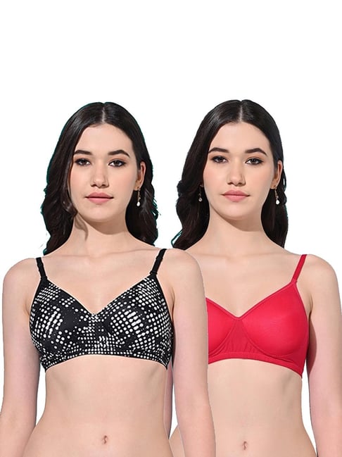 FIMS Black & Pink Printed Bras - Pack Of 2-picture-21