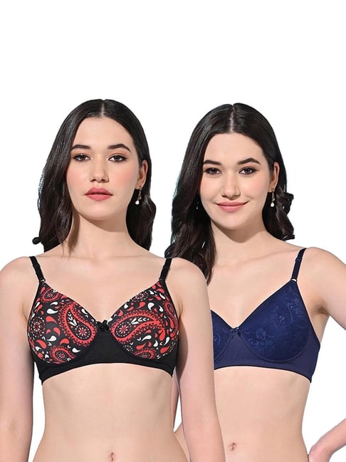 FIMS Black & Blue Printed Bras - Pack Of 2-picture-26