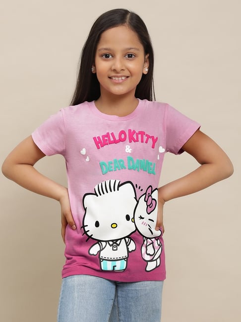 Hello Kitty By Kidsville Girl's Regular fit T-Shirt