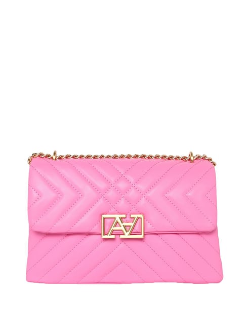 Balenciaga Bb Chain Wallet Satin Bag in Pink