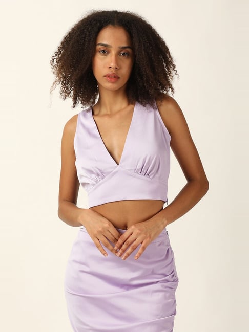 Cliq Forever 21 Purple Crop Top Ladies Blouses Forever 21 Blouses
