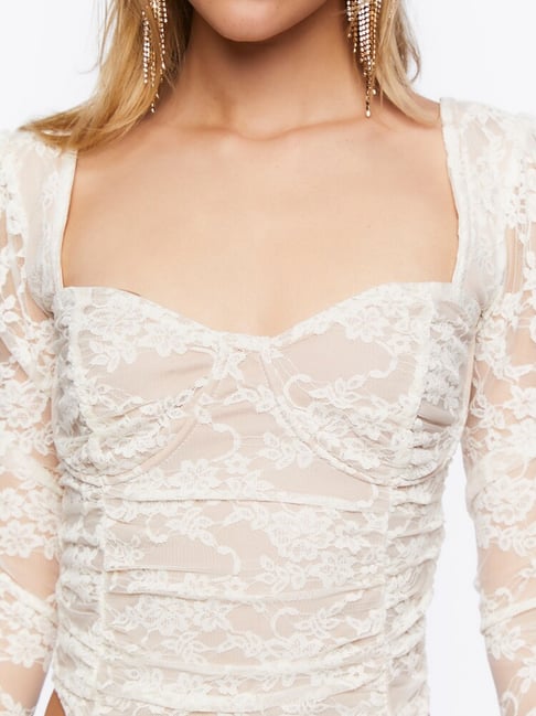 Buy Forever 21 White Self Pattern Crop Top for Women Online @ Tata CLiQ