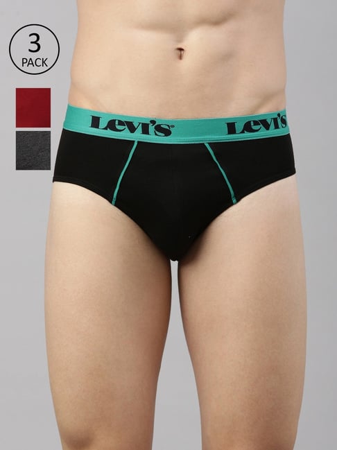Levi's 065 Assorted Cotton Regular Fit Briefs - Pack Of 3