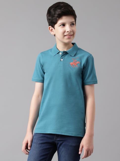 Boys teal polo hotsell