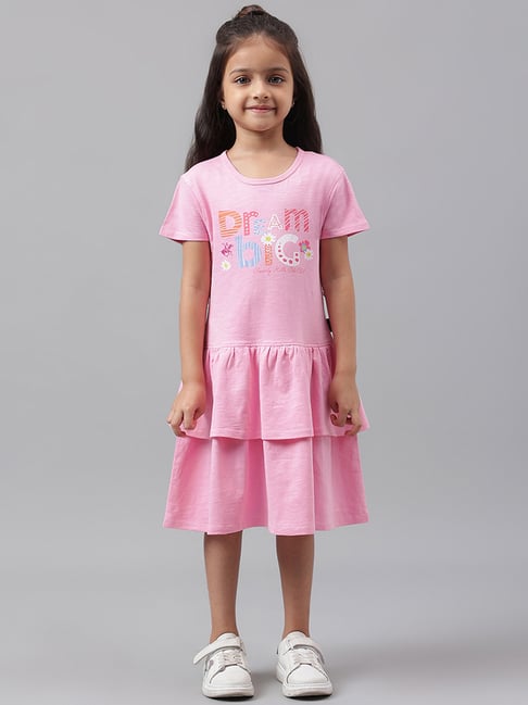 Beverly Hills Polo Club Kids Pink Printed Dress