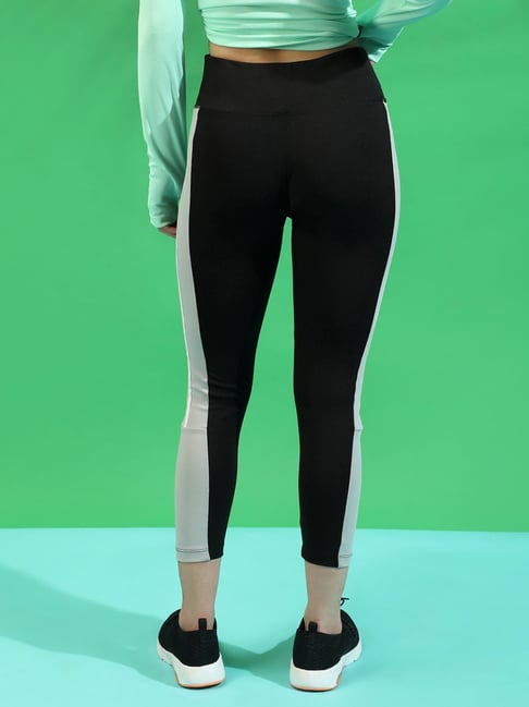 Girls Black Red Green Side Stripe Leggings | Fashionoutletnyc.com