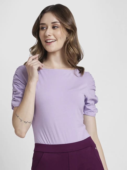 Spykar Lavender Slim Fit Top-picture-35