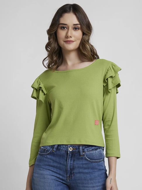 Spykar Green Regular Fit Top-picture-31
