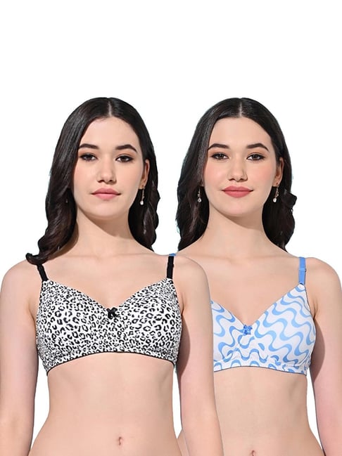 FIMS Black & Blue Printed Bras - Pack Of 2-picture-22