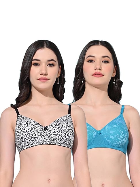 FIMS Black & Blue Printed Bras - Pack Of 2-picture-30