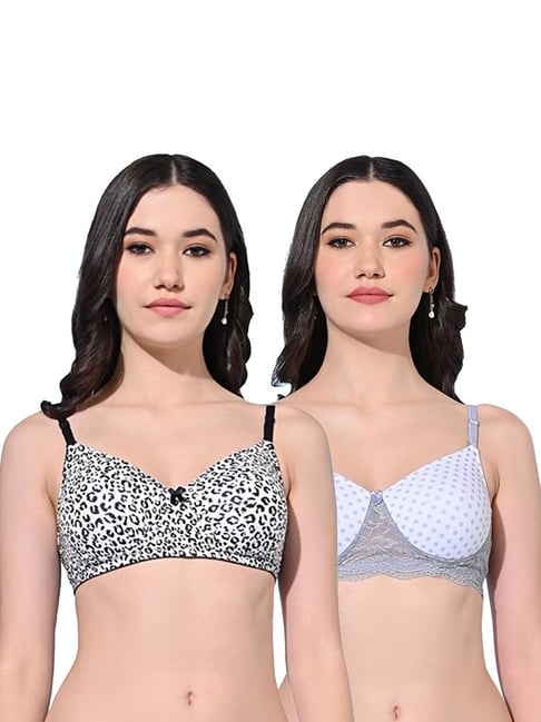 FIMS Black & Blue Printed Bras - Pack Of 2-picture-21