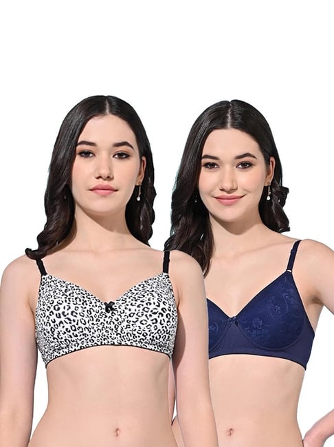 FIMS Black & Blue Printed Bras - Pack Of 2-picture-24