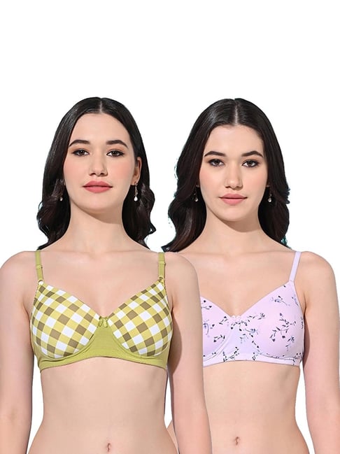 FIMS Green & Pink Printed Bras - Pack Of 2-picture-27
