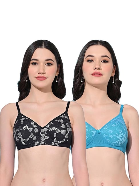 FIMS Black & Blue Printed Bras - Pack Of 2-picture-27
