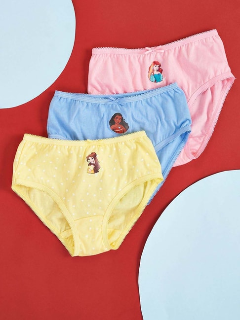 Pantaloons Junior Kids Multicolor Cotton Printed Disney Panty (Pack of 3)