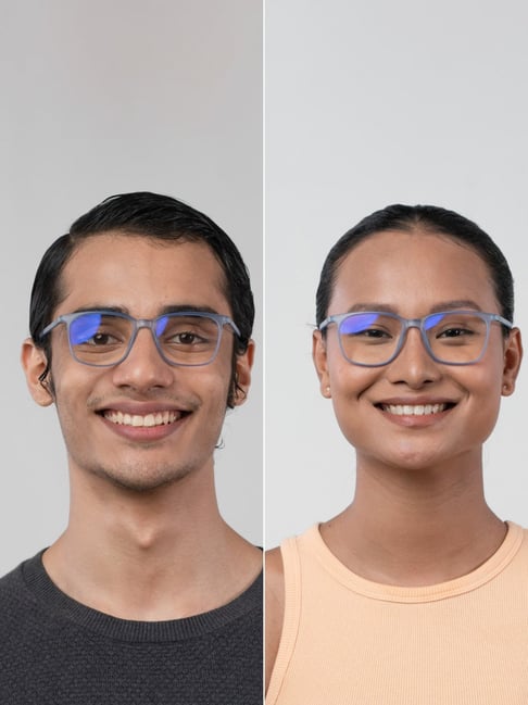 Buy Enrico Eyewear Blue Square Unisex Eye Frames at Best Price