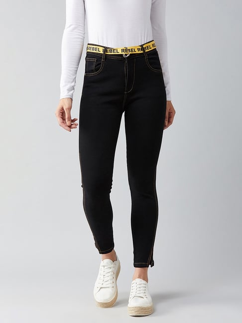 Miss Chase Black Denim Skinny Fit High Rise Jeans-picture-18