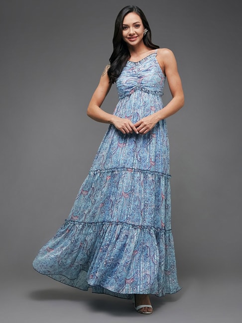 Gorgeous Backless Light Blue Floral Lace Long Prom Dress with Slit, Li –  abcprom