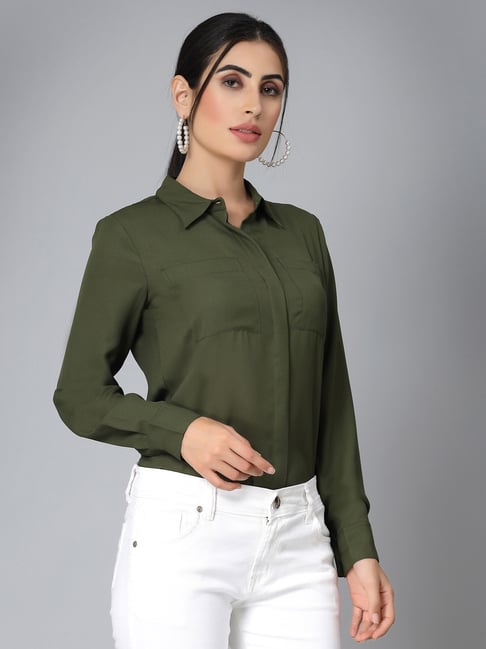 Style Quotient Olive Regular Fit Shirt-picture-23