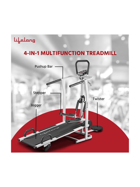 Lifelong Manual Multifunction in Treadmill (White) Size One Size