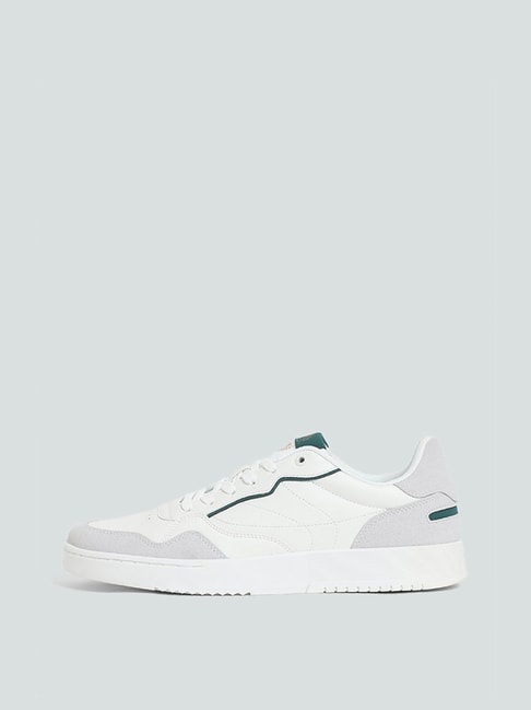 SOLEPLAY by Westside White & Green Lace-up Hybrid Sneakers
