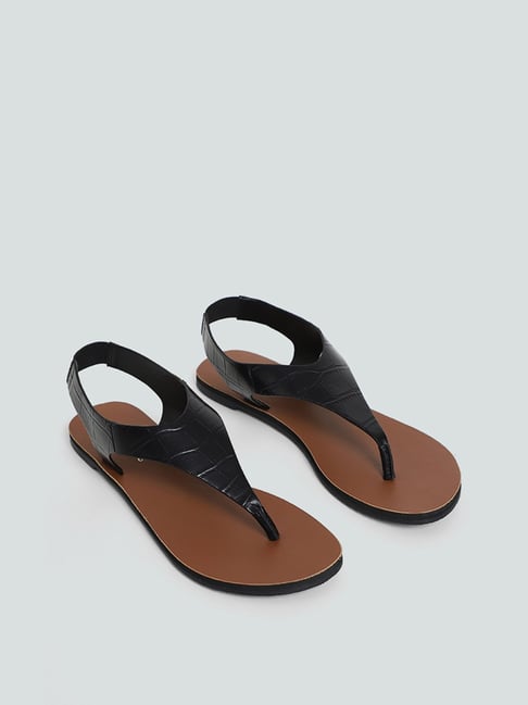 Black crocodile outlet sandals