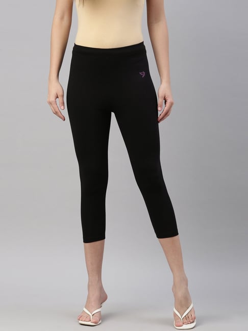 TWIN BIRDS Women Solid Skinny Fit Three-Fourth Length stretch Cotton Capri legging