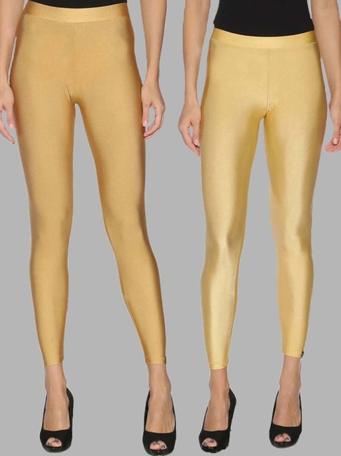 SHOWOFF Women Gold Solid Slim Fit Legging