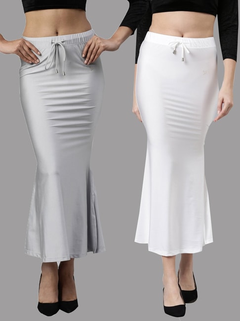 Buy TWIN BIRDS Silver & White Plain Saree Shapewear - Pack Of 2 for Women  Online @ Tata CLiQ