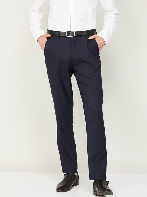 Buy FUBAR Men Steel Solid Cotton Blend Regular Fit Formal Trousers (size  32) Online at Best Prices in India - JioMart.