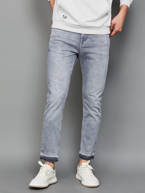 Buy Men Grey Skinny Fit Light Wash Jeans Online - 750739 | Allen Solly