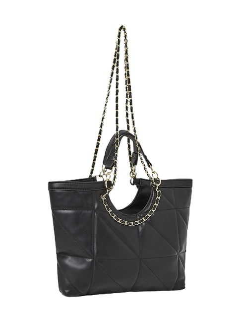 Styli Black Quilted Shoulder Bag