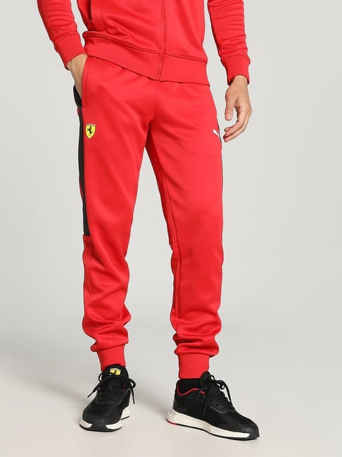 Red puma joggers sale