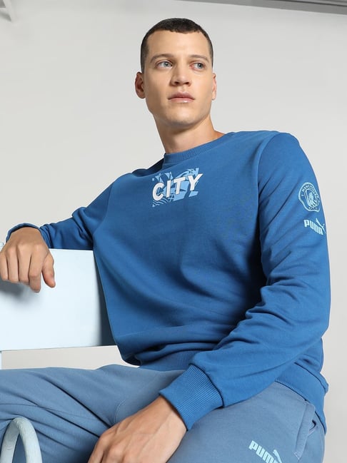Puma Blue Cotton Regular Fit Printed Sweatshirt-picture-33