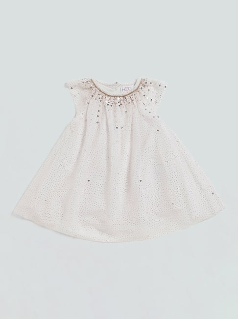 Jolie Moi Valencia Flared Dress, Baby Pink at John Lewis & Partners