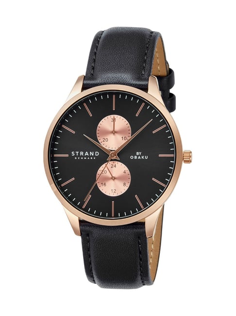 ●ONE BRILLIANT● MonroeOB430Black Brown Monroe-OB430-Black Monroe Multifunction Men's Watch