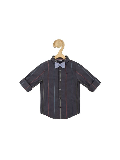 Allen Solly Junior Dark Grey Striped Full Sleeves Shirt-picture-25
