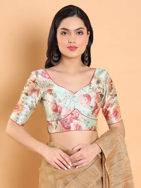 Salwar Studio Green Floral Print Blouse