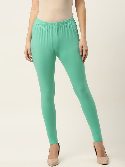 Buy Cameo Green Cotton Jersey Tights Online - W for Woman