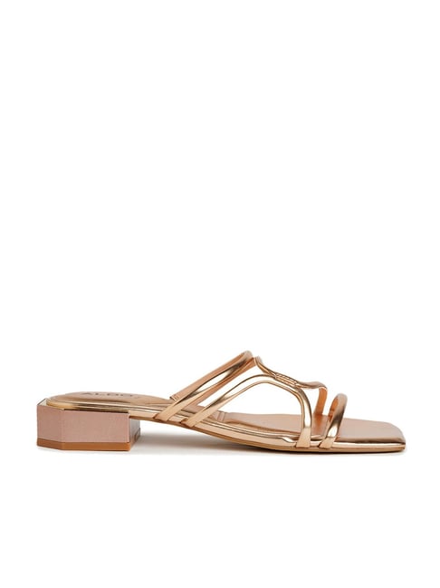 ALDO Umarelle Gold Knee Gladiator Flat Tie Sandals in Metallic | Lyst